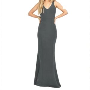 𝅺SHOW ME YOUR MUMU CHARCOAL MORGAN TRUMPET GOWN NEW